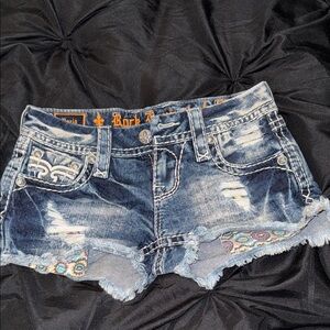Rock Revival Women's Jean Shorts - Distressed Blue